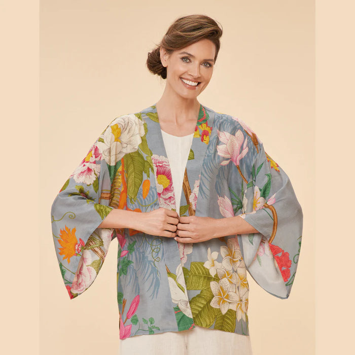 Kimono Jacket - Tropical Flora & Fauna (Lavender)
