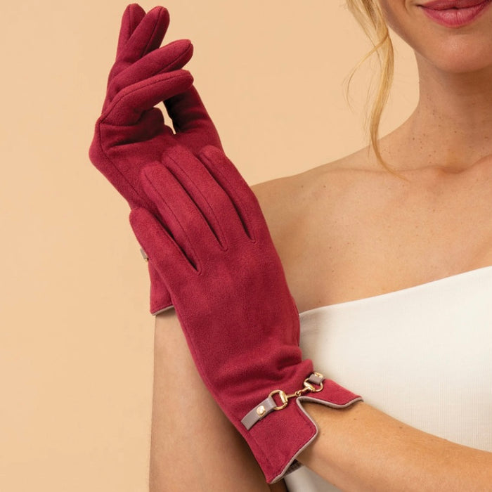 Kylie Gloves in Ruby - by Powder