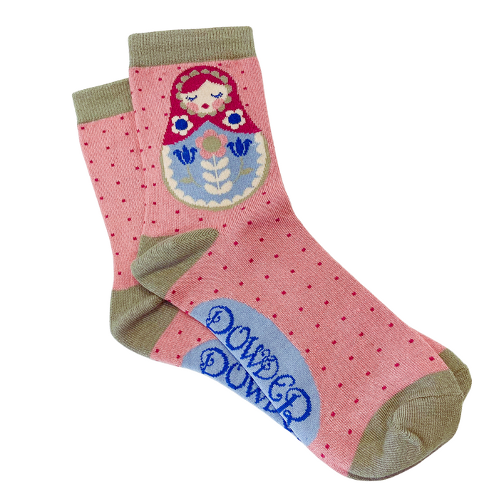 Matryoshka Doll Ladies Ankle Socks