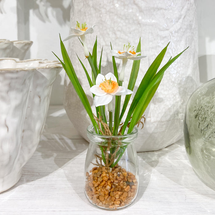 Faux Narcissus Vase