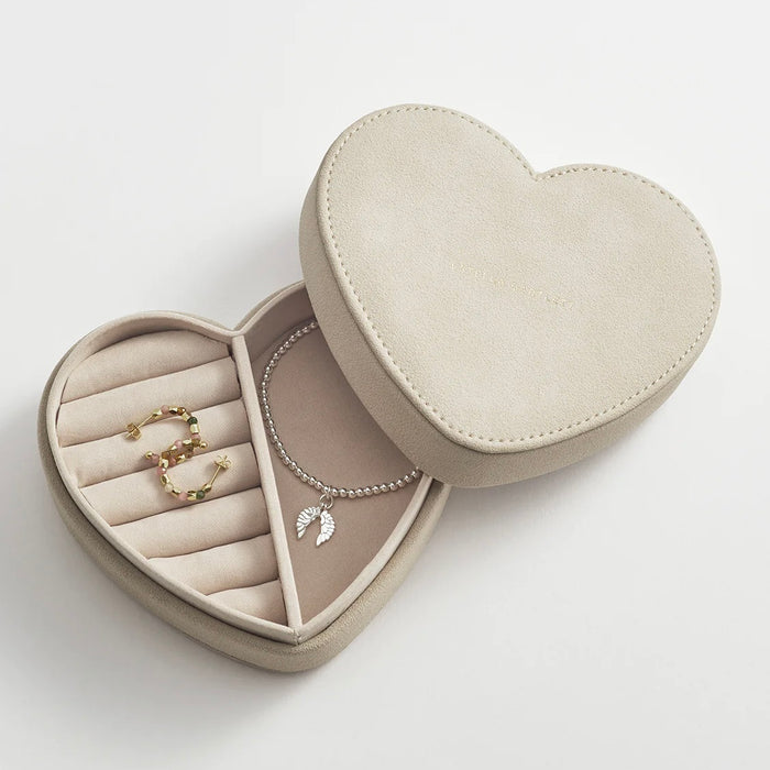 Heart Jewellery Box - Cream Velvet