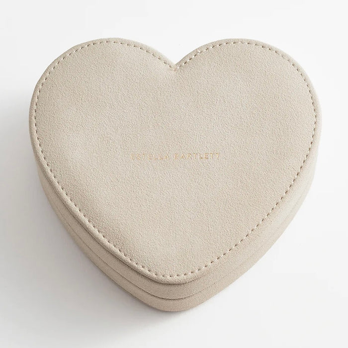 Heart Jewellery Box - Cream Velvet