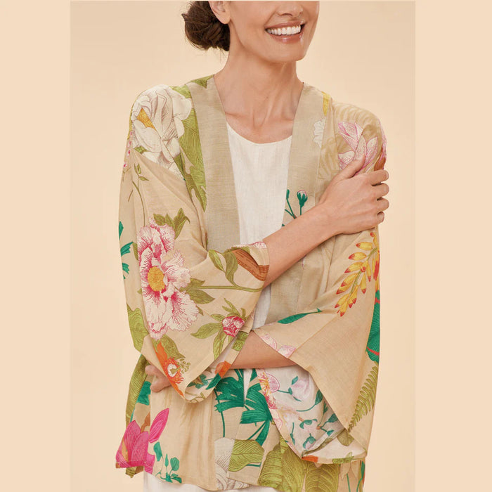 Kimono Jacket - Tropical Flora & Fauna (Coconut)
